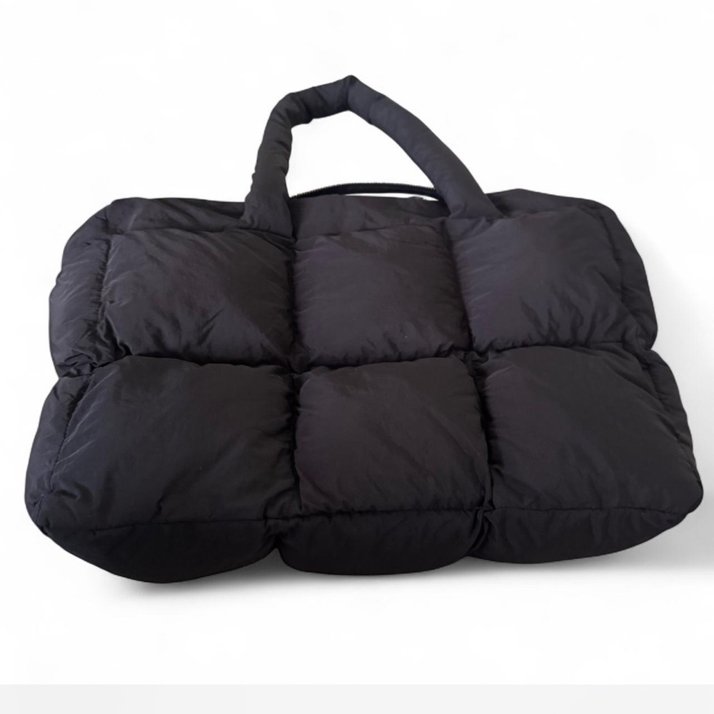Black Quilted Tote Bag